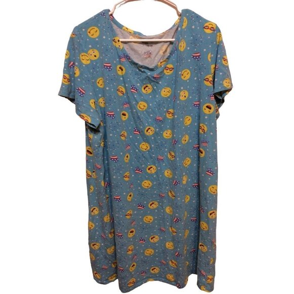 Secret Reasures Tops - Secret Reasures Women Sleep Shirt Smiley Face Size 20 20W Blue Yellow sku11